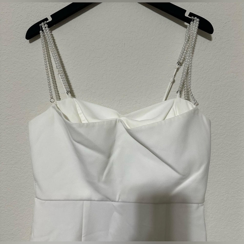 ANTONIO MELANI Ivory Midi Sheath Dress with Delicate Straps - Picture 16 of 16